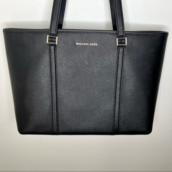 Michael Kors• Black Leather•Sady Shoulder Bag•Large Tote - Picture 5 of 10